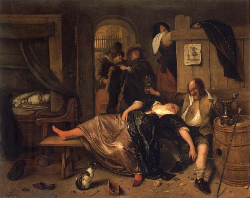 Jan Steen The Drunken couple. Norge oil painting art